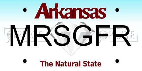 MRSGFR Arkansas License Plate