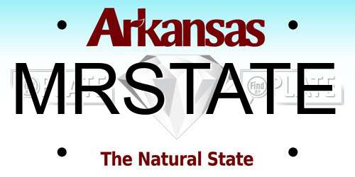 MRSTATE Arkansas License Plate