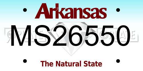 MS26550 Arkansas License Plate