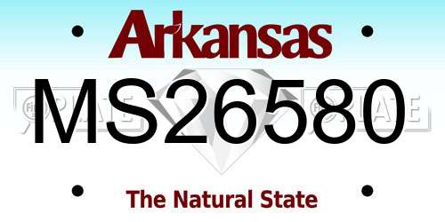 MS26580 Arkansas License Plate