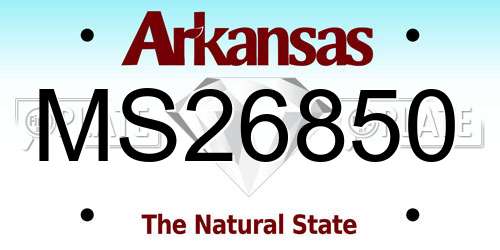 MS26850 Arkansas License Plate
