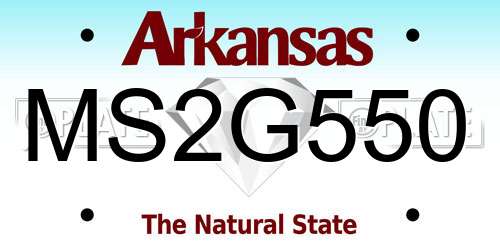 MS2G550 Arkansas License Plate