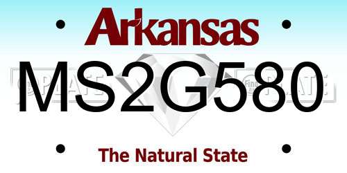 MS2G580 Arkansas License Plate
