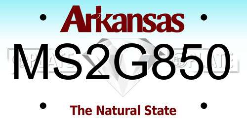 MS2G850 Arkansas License Plate