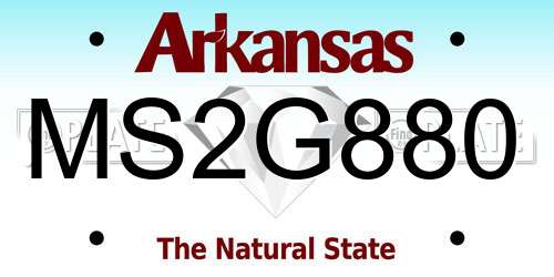 MS2G880 Arkansas License Plate