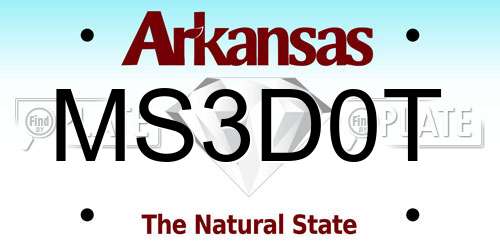 MS3D0T Arkansas License Plate