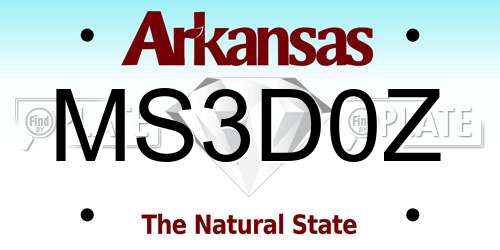 MS3D0Z Arkansas License Plate