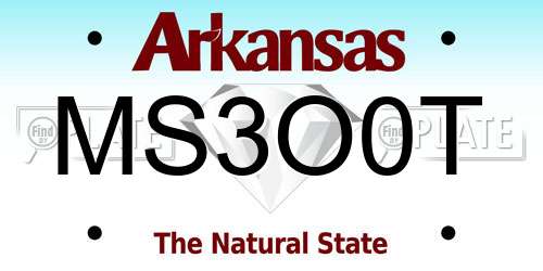 MS3O0T Arkansas License Plate