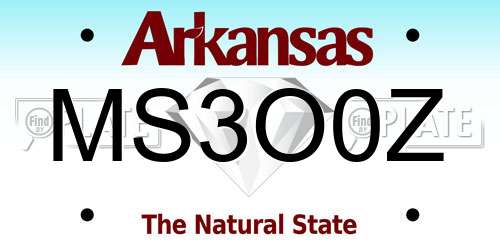 MS3O0Z Arkansas License Plate