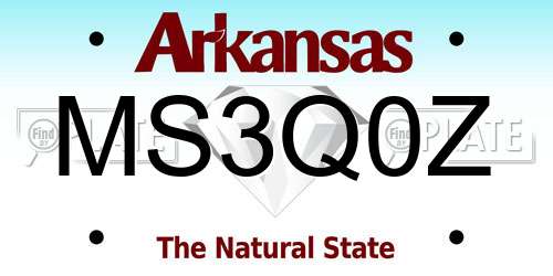MS3Q0Z Arkansas License Plate