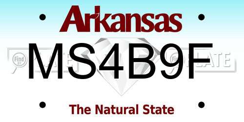 MS4B9F Arkansas License Plate