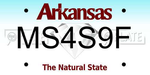 MS4S9F Arkansas License Plate