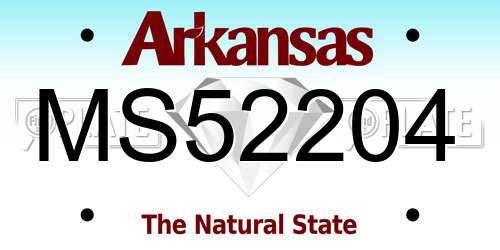 MS52204 Arkansas License Plate