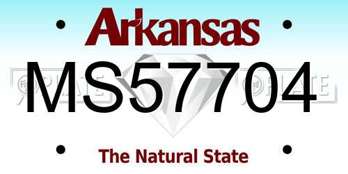 MS57704 Arkansas License Plate