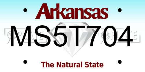MS5T704 Arkansas License Plate