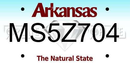 MS5Z704 Arkansas License Plate