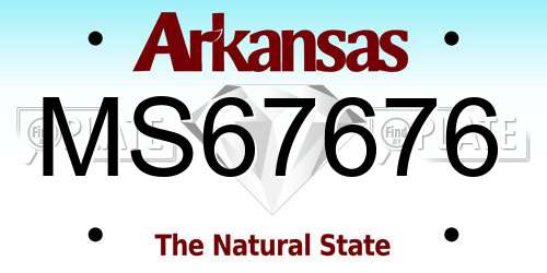 MS67676 Arkansas License Plate