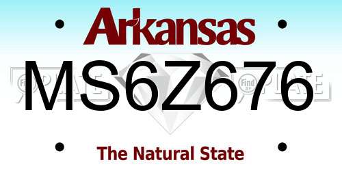 MS6Z676 Arkansas License Plate
