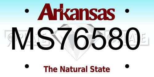 MS76580 Arkansas License Plate