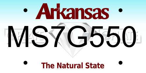 MS7G550 Arkansas License Plate