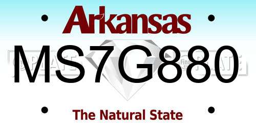 MS7G880 Arkansas License Plate