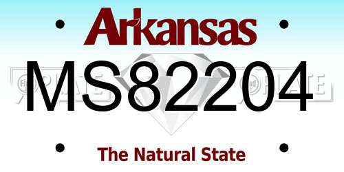 MS82204 Arkansas License Plate