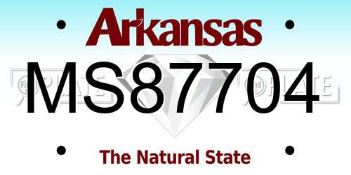 MS87704 Arkansas License Plate