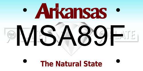MSA89F Arkansas License Plate