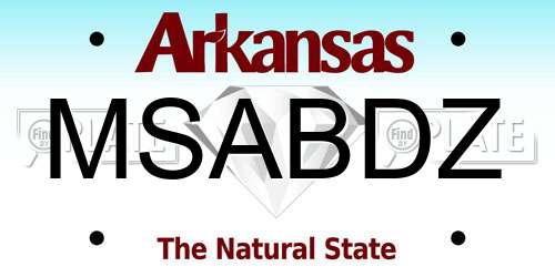 MSABDZ Arkansas License Plate
