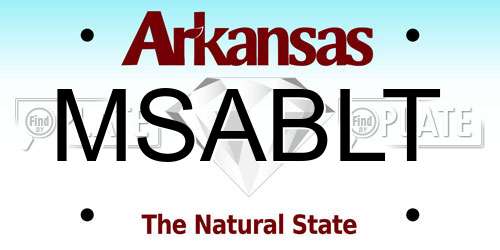 MSABLT Arkansas License Plate