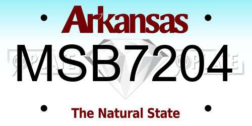 MSB7204 Arkansas License Plate