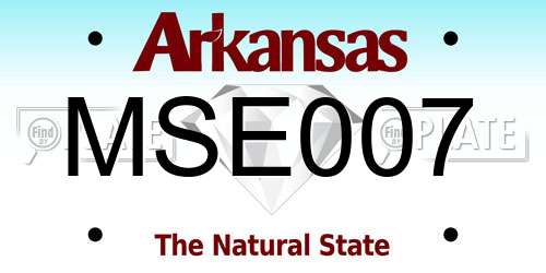 MSE007 Arkansas License Plate