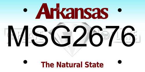 MSG2676 Arkansas License Plate