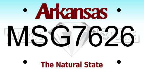 MSG7626 Arkansas License Plate