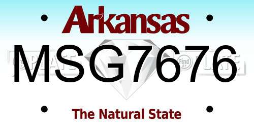 MSG7676 Arkansas License Plate