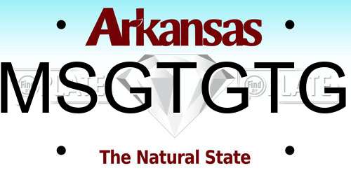 MSGTGTG Arkansas License Plate