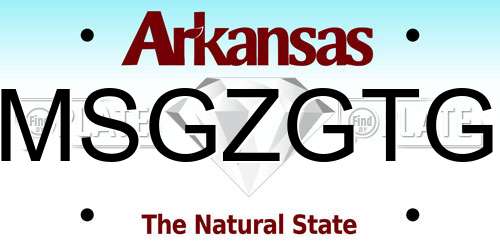 MSGZGTG Arkansas License Plate