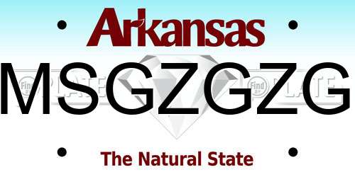 MSGZGZG Arkansas License Plate