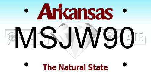 MSJW90 Arkansas License Plate