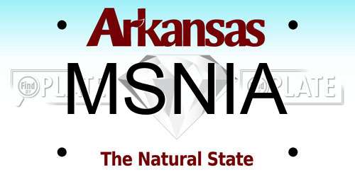 MSNIA Arkansas License Plate