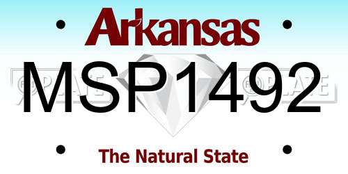 MSP1492 Arkansas License Plate
