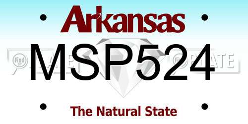 MSP524 Arkansas License Plate