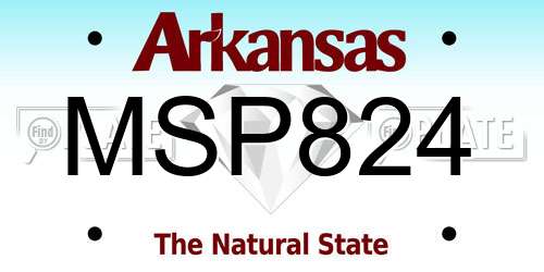 MSP824 Arkansas License Plate