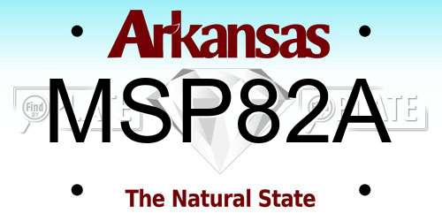 MSP82A Arkansas License Plate