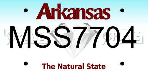 MSS7704 Arkansas License Plate