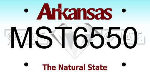 MST6550 Arkansas License Plate