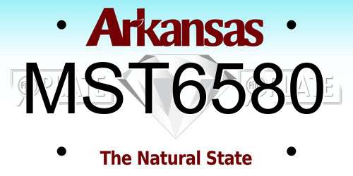 MST6580 Arkansas License Plate