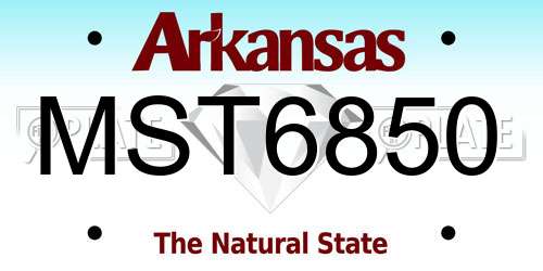 MST6850 Arkansas License Plate