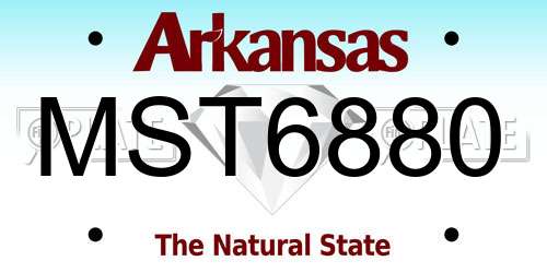 MST6880 Arkansas License Plate