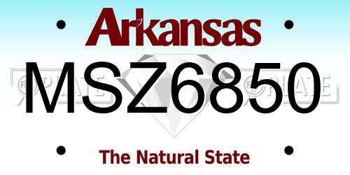 MSZ6850 Arkansas License Plate